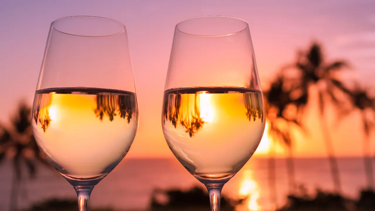 Romantic Sunset Wine for Two